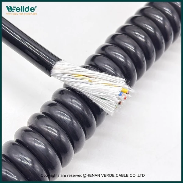 7 Core PUR Retractable Spiral Cable factory